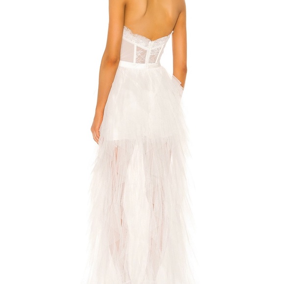 For Love & Lemons Bustier Gown in White, Size M - Picture 2 of 4